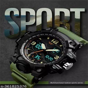 Wrist Multi-Functional Casual Mens Stylish Watch Black Dial Wrist Watches for Men Analog Digital Sports Men's Watch