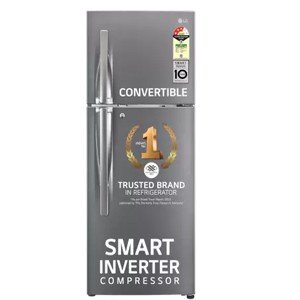 LG 240 L Frost Free Double Door 3 Star Convertible Refrigerator with Smart Inverter  (Dazzle Steel, GL-S292RDSX)