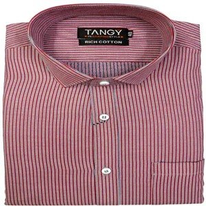 TANGY Mens Spread Collar Poly cotton Formal Lining Shirt
