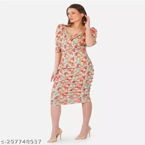 Women Bodycon Lycra Stylish new ladies bodycon Beiage dress
