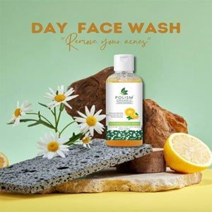 Polism Organic Vitamin C-Glow Natural Face Wash with Neem, Aloe, Oil Control, Acne Removal and Glowing Skin for Men and Women - 100 ml