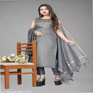 Banarasi Silk Dress Material With Fancy Chanderi Cotton Dupatta