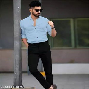 Premium quality cotton blend casual formal full sleeve Plain Shirt For men