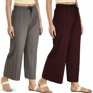 Gladly Women and Girls Plating Palazzos Pack of -2