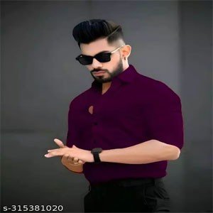 Hansam Imported Formal Cotton Shirts For Men's (PURPLE)