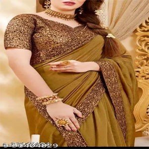 Mustard Coloured Soft Silk Lace Border Saree With Blouse