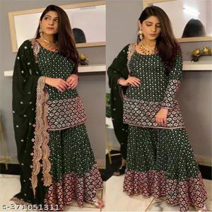 Georgette Embroidered Sharara Dress