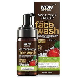 WOW Skin Science Apple Cider Vinegar Foaming Face Wash- with Organic Certified Himalayan Apple Cider Vinegar - No Parabens, Sulphate & Silicones - 150mL