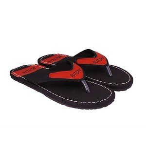 Men's Black Synthetic Leather Stylish Casual Slipper