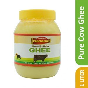 Panchamrut 1 Liter Desi Buffalo Ghee| Immunity Booster and 100% Pure Buffalo Ghee (Pack  of  1)