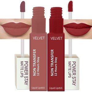 Perpaa Visionary Nude, Apple Red Liquid Matte Lipstick (Pack Of 2)