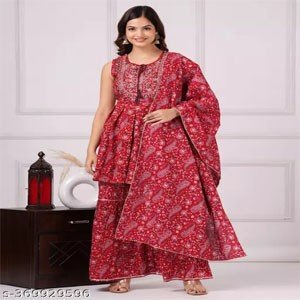 WOMEN RED SHARARA SET