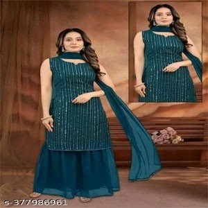 Jolly And Jolly Creation Fancy Rama Designer Embroideried Work Sharara With Dupatta For women and girl