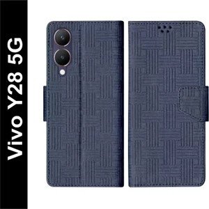 SBMS Flip Cover for Vivo Y28 5G  (Blue, Shock Proof, Pack of: 1)