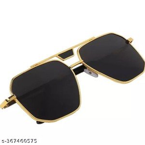 SUMMER DREAM SILVER BLACK GOLD METAL SQUARE SUNGLASSES FOR MEN