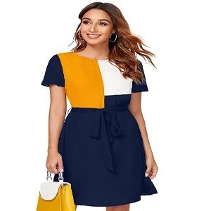Stylish Multicoloured Lycra Solid Fit And Flare Dress For Women