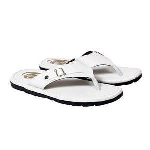 Men's Stylish Whie Synthetic Leather Casual Slipper