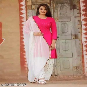 Pink Patiala Dupatta Sets