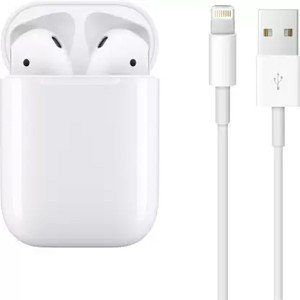 Apple AirPods(2nd gen) with Charging Case Bluetooth Headset with Mic  (White, True Wireless)