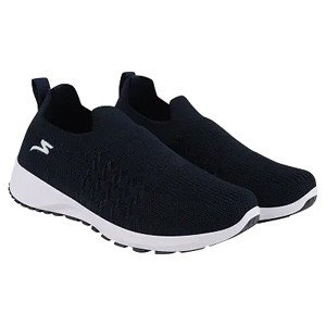 Stylish Navy Blue Mesh Solid Running Shoes For Women