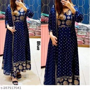 stylish long anarkali gown set | kurti pant with dupatta set| dupatta set