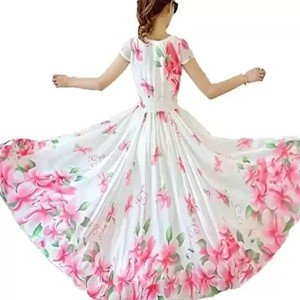 Pink Georgette Floral Print Kurtas For Women