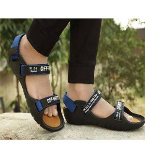 Stylish and trendy blue textile sandals for men