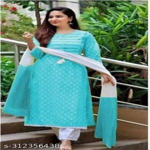 Rayon Printed Kurta Set With Dupatta