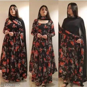 " Dhruvansh Creation" New Letest Pretty Floral Designer Woman Gowns