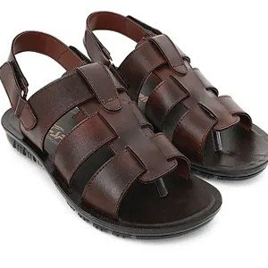 Men's Stylish and Trendy Brown Solid Synthetic Casual Comfort Sandals