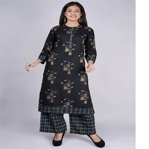 Stylish Rayon Printed Kurti And Rayon Palazzo Set