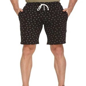 Trendy Cotton Printed Black Shorts
