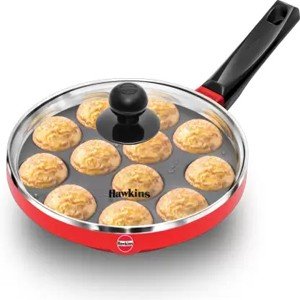 Hawkins 12 Cups Appe Pan, Paniyaram, Litti , Kuzhi Paniyaram, Ponganalu (NAPE22G) Paniarakkal with Lid 1.5 L capacity 22 cm diameter  (Aluminium, Non-stick)