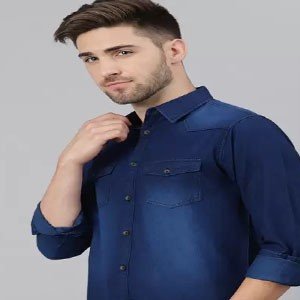 Men Slim Fit Solid Spread Collar Casual Shirt