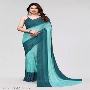 Pretty Satin Saree without Blouse Piece