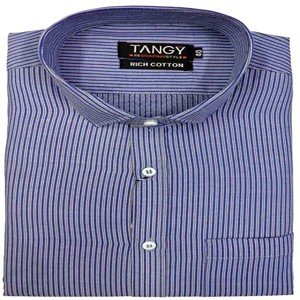 TANGY Mens Spread Collar Poly cotton Formal Lining Shirt