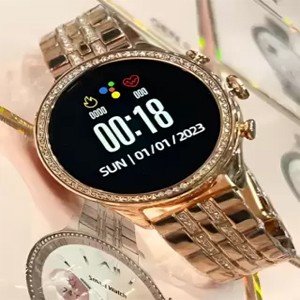 Gamesir Gen 9 Model Fitness Health Music Smartwatch: The Next Generation of women Smartwatch  (Rose gold Strap, Free Size)