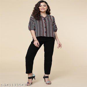J Turritopsis Women's Printed Casual shirt, Crop_Shirt