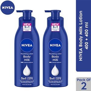 Nivea Nourishing Lotion Body Milk 5 in 1 Complete Care 400 ml (Pack of 2)