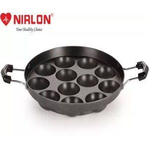 NIRLON NR48429 Paniarakkal with Lid 0 L capacity 22 cm diameter  (Aluminium, Non-stick)