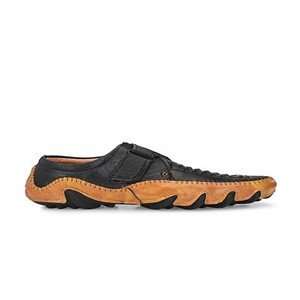 Black Synthetic Sandals For Men