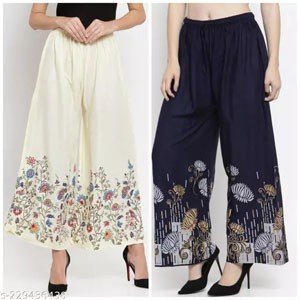 Rayon printed palazzo for girls and women trouser