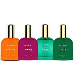 LA' FRENCH Perfume Combo For Men & Women -4x30ml | Hang Out | Date Out | Look Out | Bestow | Perfume For Men & Women | Premium Luxury Long Lasting Fragrance Spray | Eau De Parfum | Ideal For Men & Wom