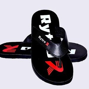 Comfortable Black Synthetic Slipper For Men