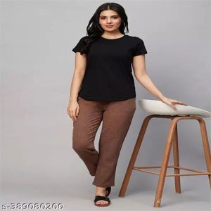 Women's Cotton Knit Black Regular Fit Tshirt