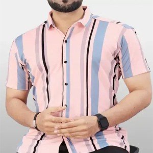 Men Regular Fit Printed Spread Collar Casual Shirt